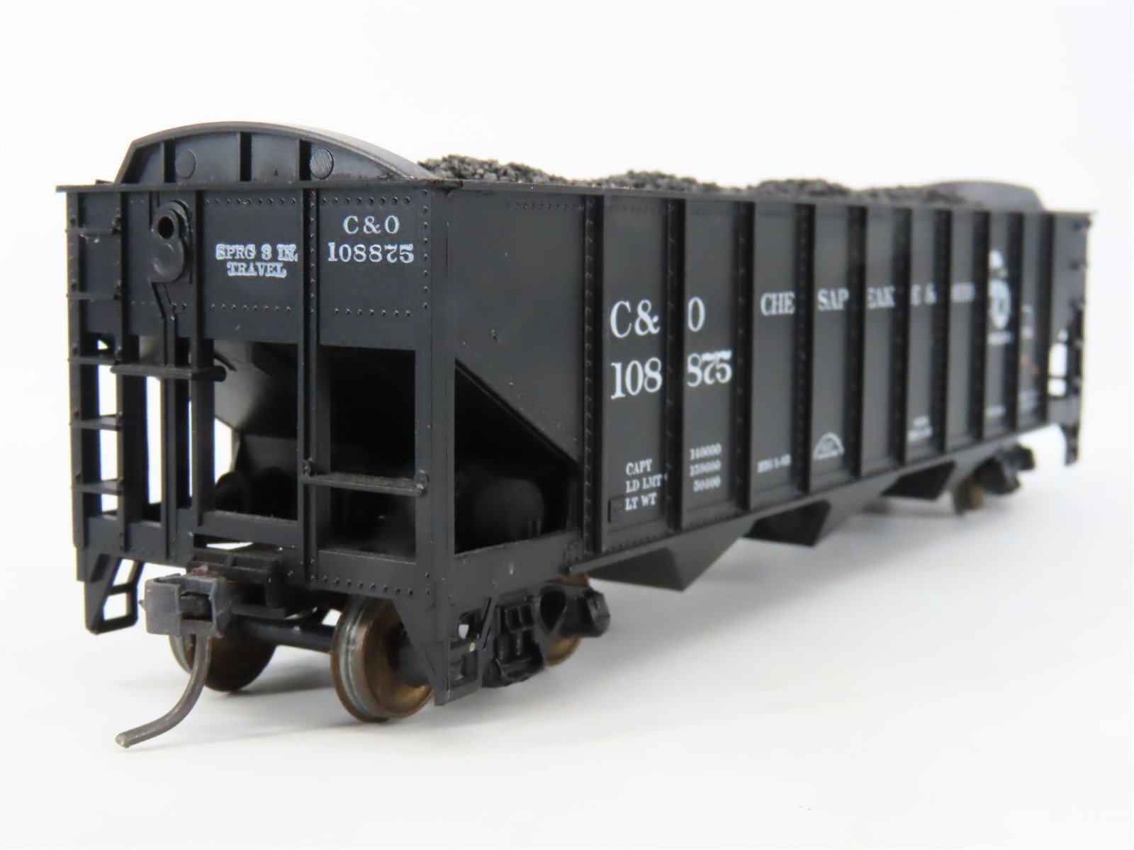 LOT of 2 HO Scale Roundhouse 1499 C&O Progress 3-Bay Hopper w/ Load - Upgraded