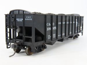 LOT of 2 HO Scale Roundhouse 1499 C&O Progress 3-Bay Hopper w/ Load - Upgraded