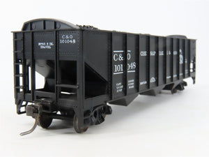 LOT of 2 HO Scale Roundhouse 1499 C&O Progress 3-Bay Hopper w/ Load - Upgraded