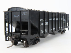 LOT of 2 HO Scale Roundhouse 1499 C&O Progress 3-Bay Hopper w/ Load - Upgraded