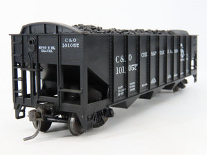 LOT of 2 HO Scale Roundhouse 1499 C&O Progress 3-Bay Hopper w/ Load - Upgraded