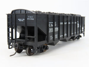 LOT of 2 HO Scale Roundhouse 1499 C&O Progress 3-Bay Hopper w/ Load - Upgraded