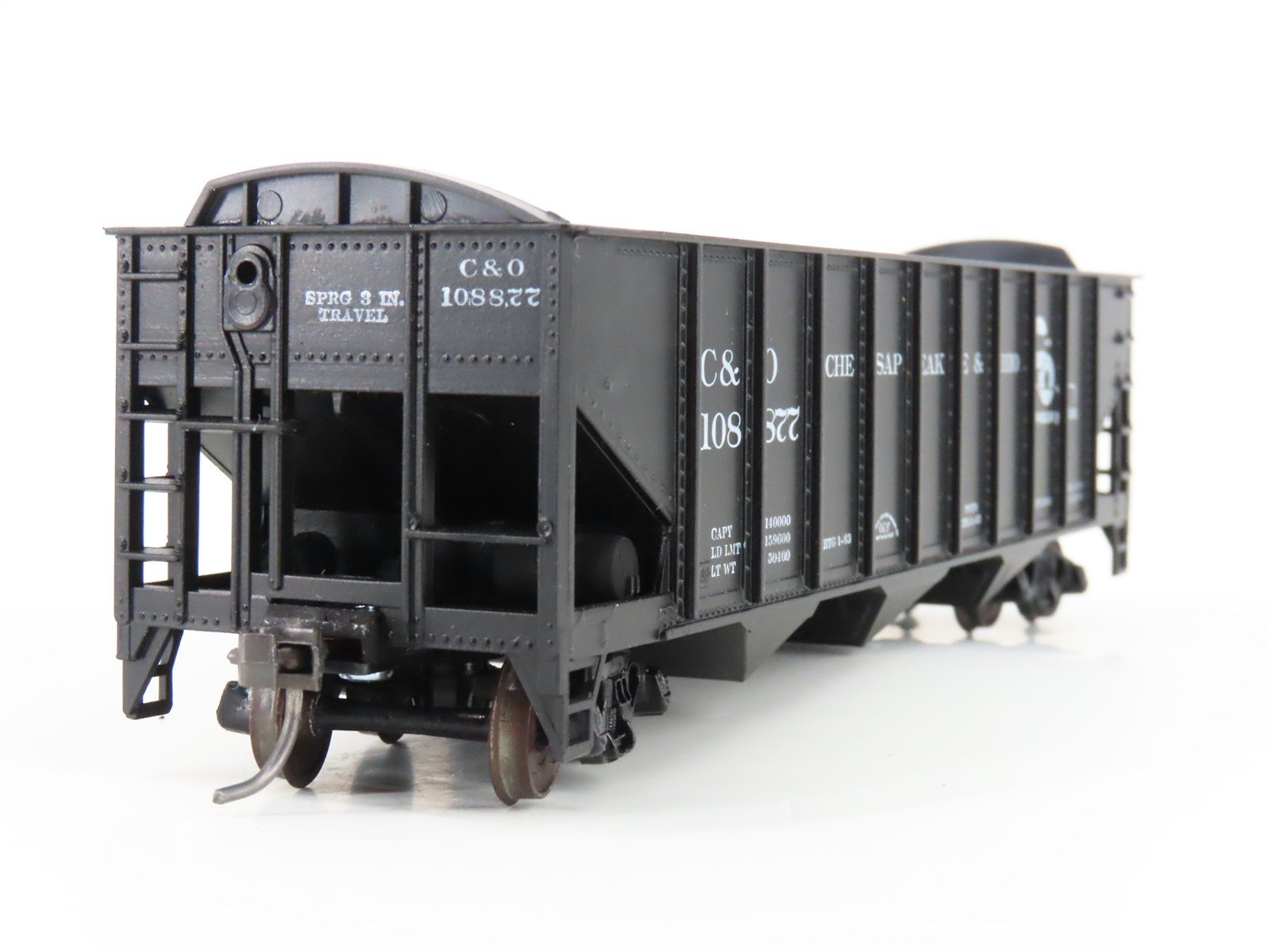 HO Scale Roundhouse 1499 C&O Progress 3-Bay Open Hopper #108877 - Upgraded