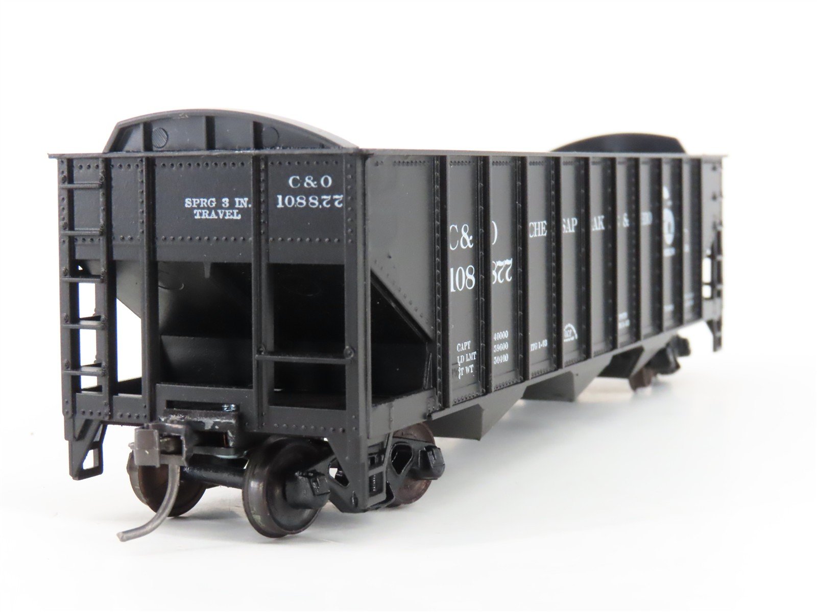HO Scale Roundhouse 1499 C&O Progress 3-Bay Open Hopper #108877 - Upgraded