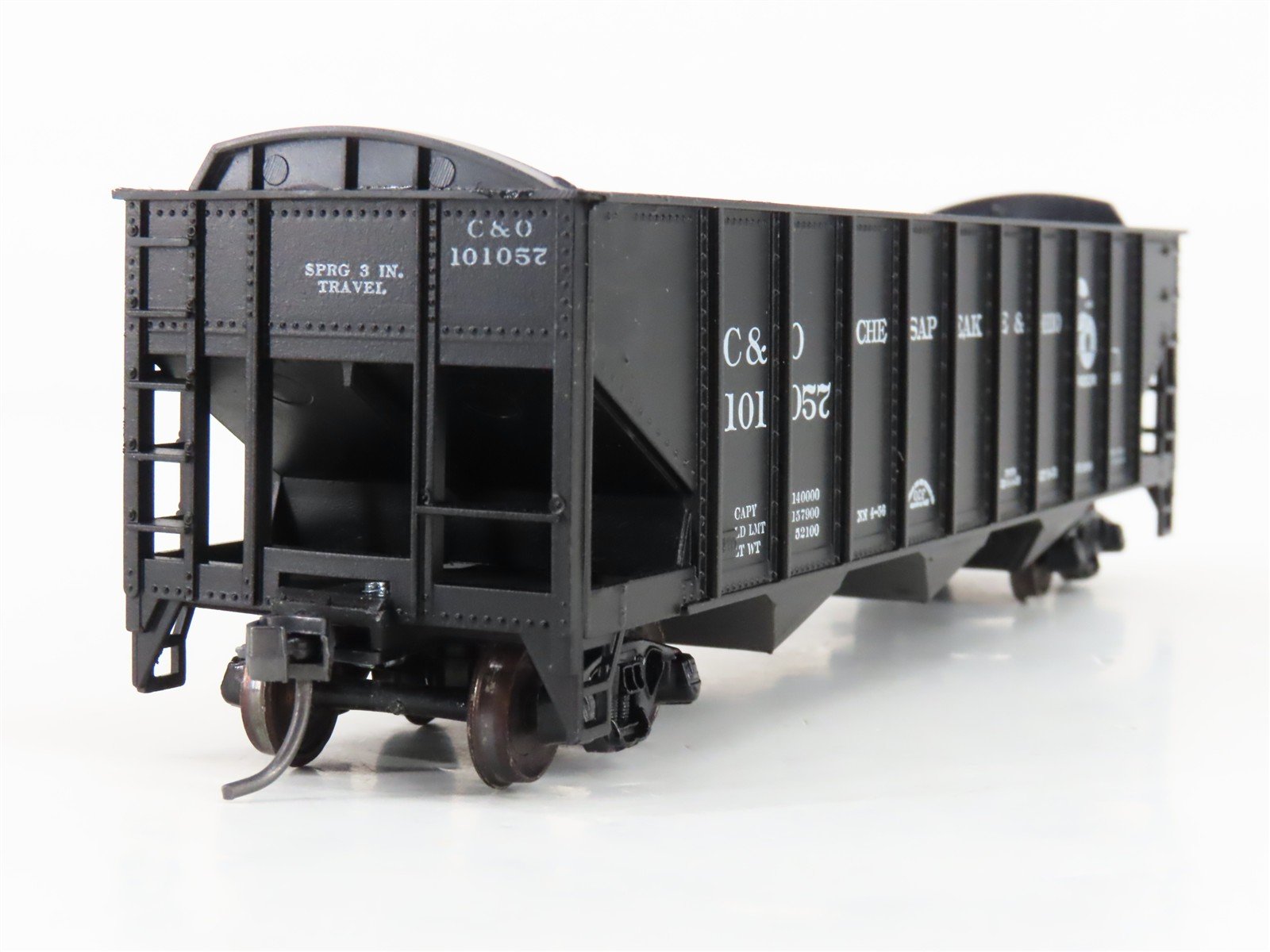 HO Scale Roundhouse 1499 C&O Progress 3-Bay Open Hopper #101057 - Upgraded