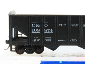 HO Scale Roundhouse 1499 C&O Progress 3-Bay Open Hopper #108874 - Upgraded