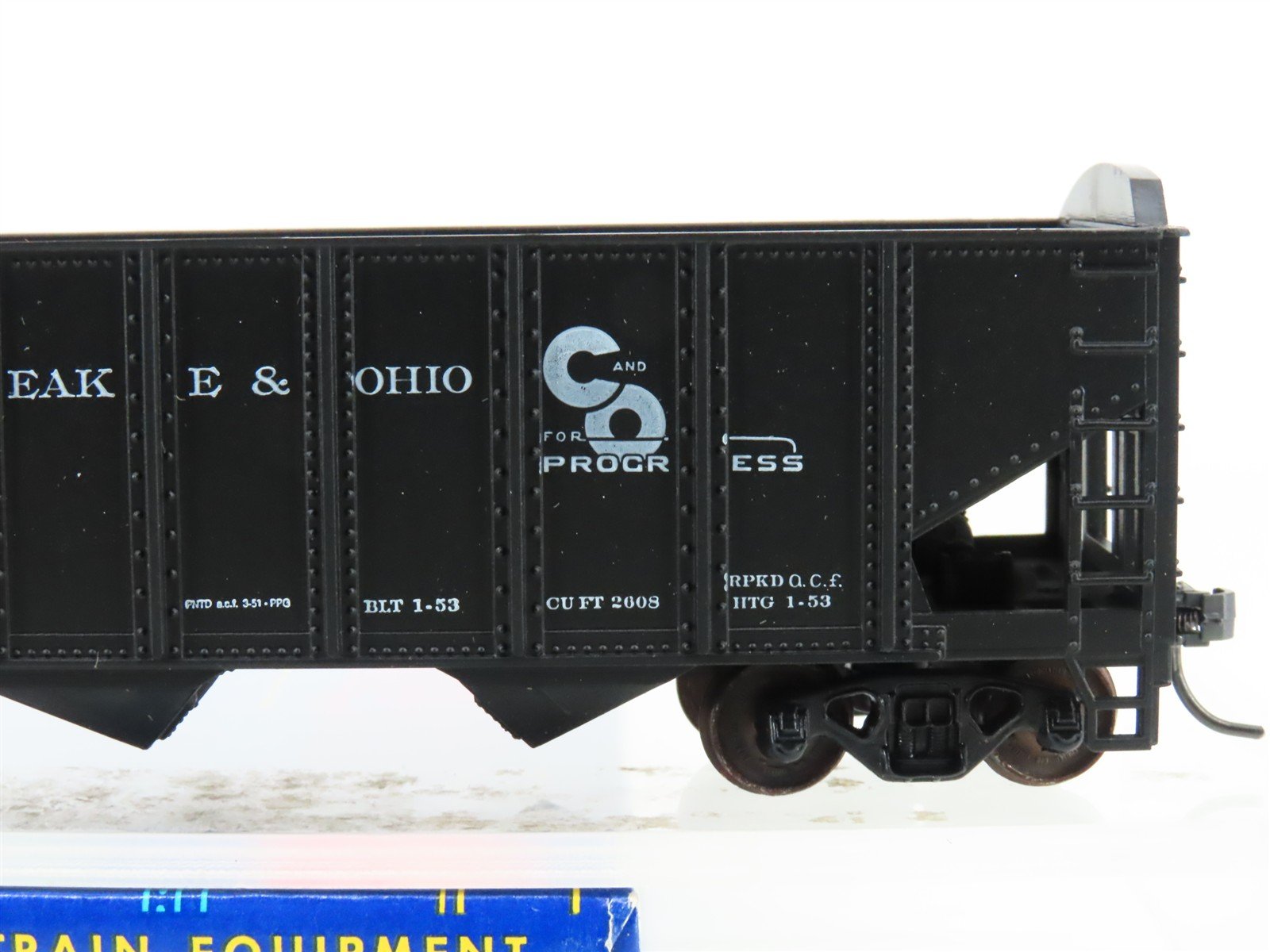 HO Scale Roundhouse 1499 C&O Progress 3-Bay Open Hopper #108874 - Upgraded