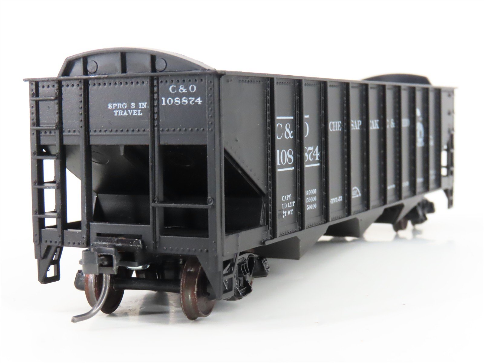 HO Scale Roundhouse 1499 C&O Progress 3-Bay Open Hopper #108874 - Upgraded