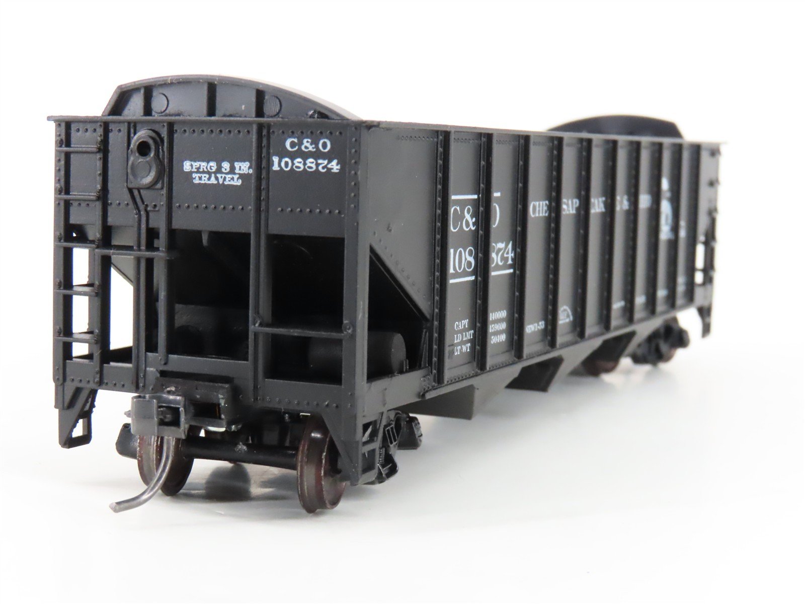 HO Scale Roundhouse 1499 C&O Progress 3-Bay Open Hopper #108874 - Upgraded