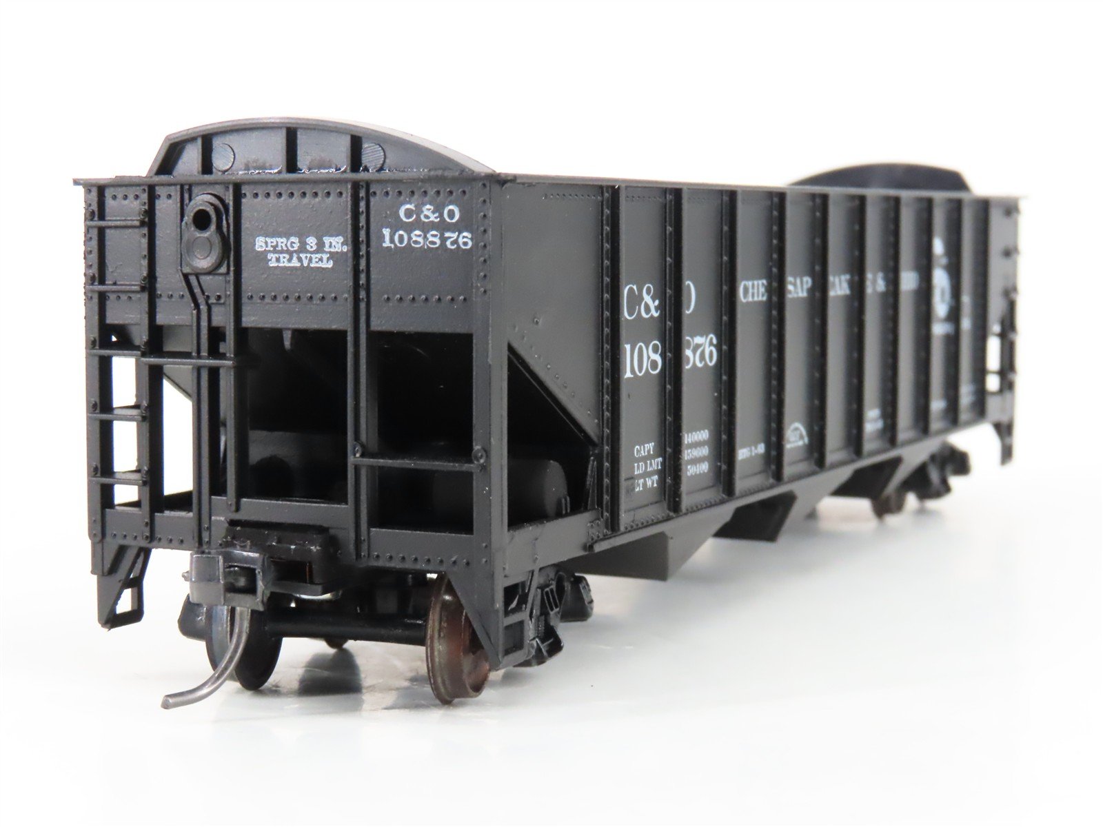HO Scale Roundhouse 1499 C&O Progress 3-Bay Open Hopper #108876 - Upgraded