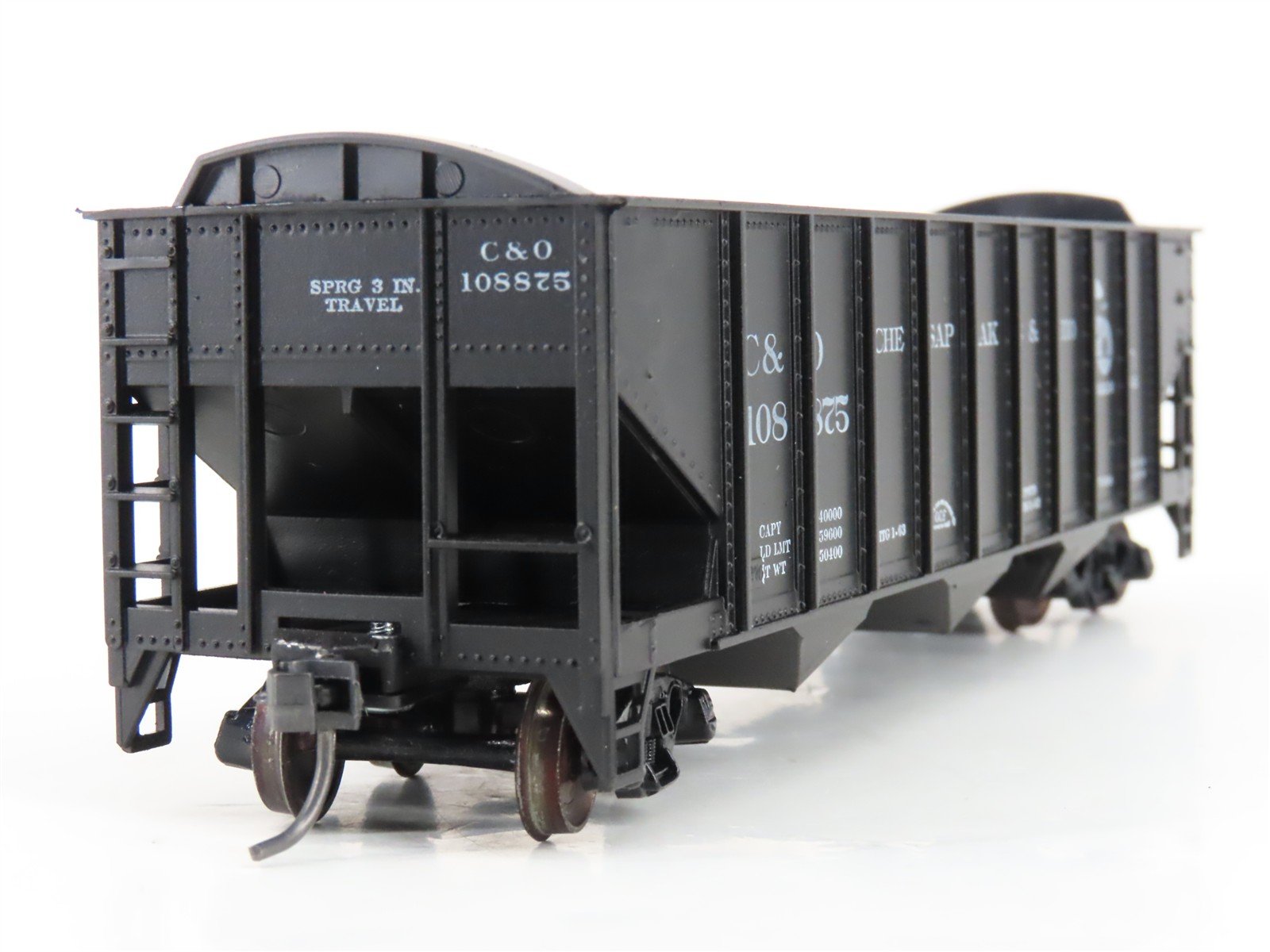 HO Scale Roundhouse 1499 C&O Progress 3-Bay Open Hopper #108875 - Upgraded
