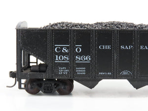 LOT of 2 HO Scale Roundhouse 1499 C&O Progress 3-Bay Hopper w/ Load - Upgraded