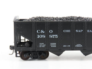 LOT of 2 HO Scale Roundhouse 1499 C&O Progress 3-Bay Hopper w/ Load - Upgraded