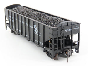 LOT of 2 HO Scale Roundhouse 1499 C&O Progress 3-Bay Hopper w/ Load - Upgraded