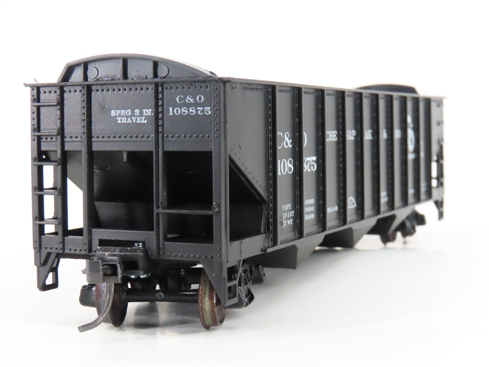 HO Scale Roundhouse 1499 C&O Progress 3-Bay Open Hopper #108875 - Upgraded