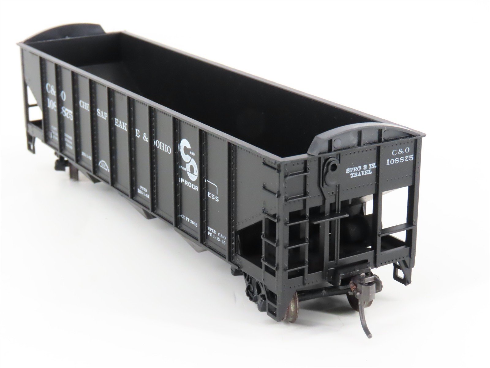 HO Scale Roundhouse 1499 C&O Progress 3-Bay Open Hopper #108875 - Upgraded