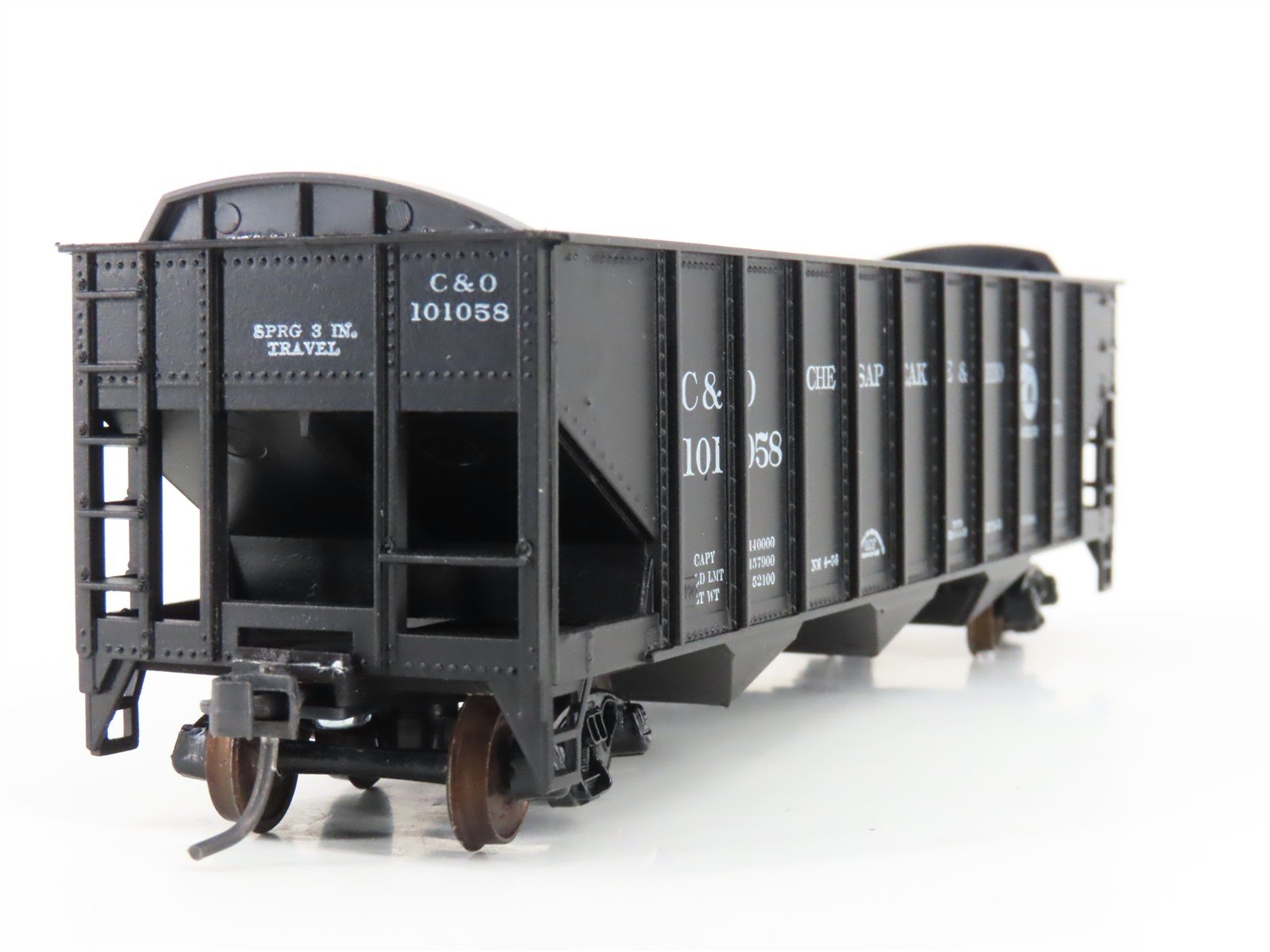 HO Scale Roundhouse 1499 C&O Progress 3-Bay Open Hopper #101058 - Upgraded