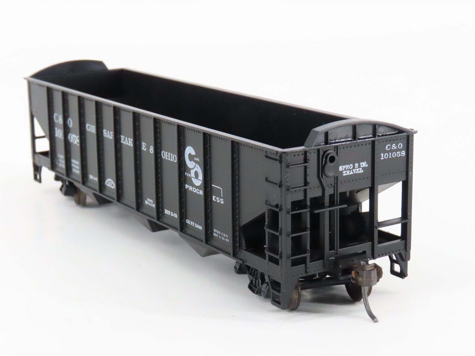 LOT of 2 HO Scale Roundhouse 1499 C&O Progress 3-Bay Open Hopper - Upgraded