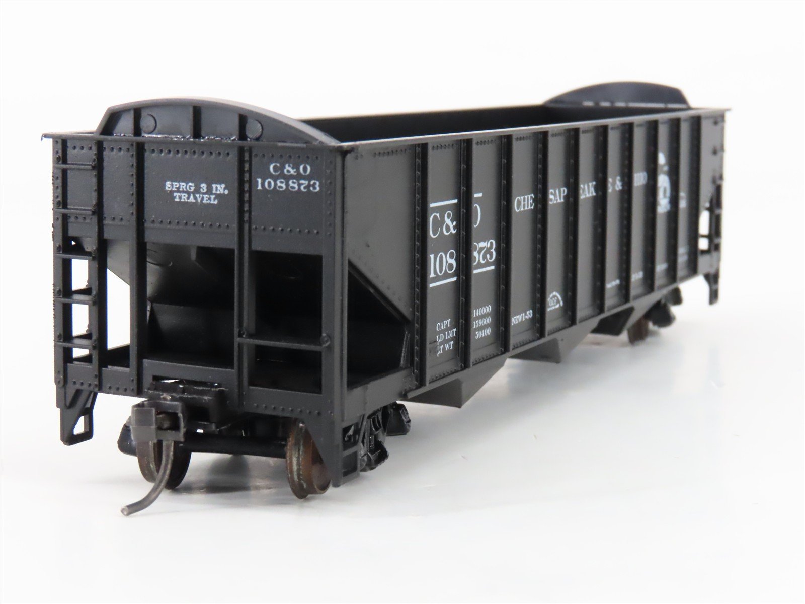 LOT of 2 HO Scale Roundhouse 1499 C&O Progress 3-Bay Open Hopper - Upgraded