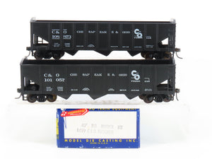 LOT of 2 HO Scale Roundhouse 1499 C&O Progress 3-Bay Open Hopper - Upgraded