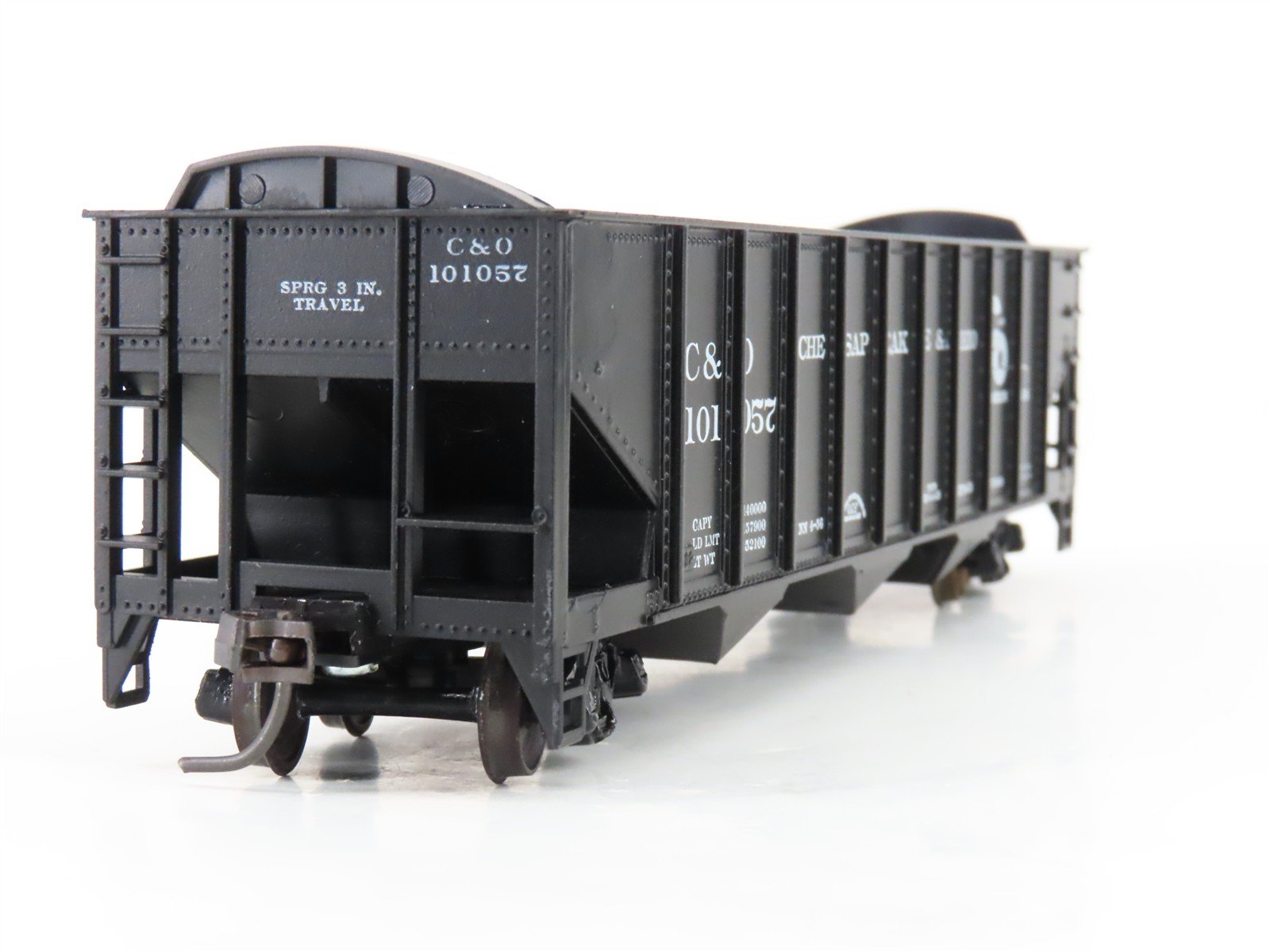 LOT of 2 HO Scale Roundhouse 1499 C&O Progress 3-Bay Open Hopper - Upgraded