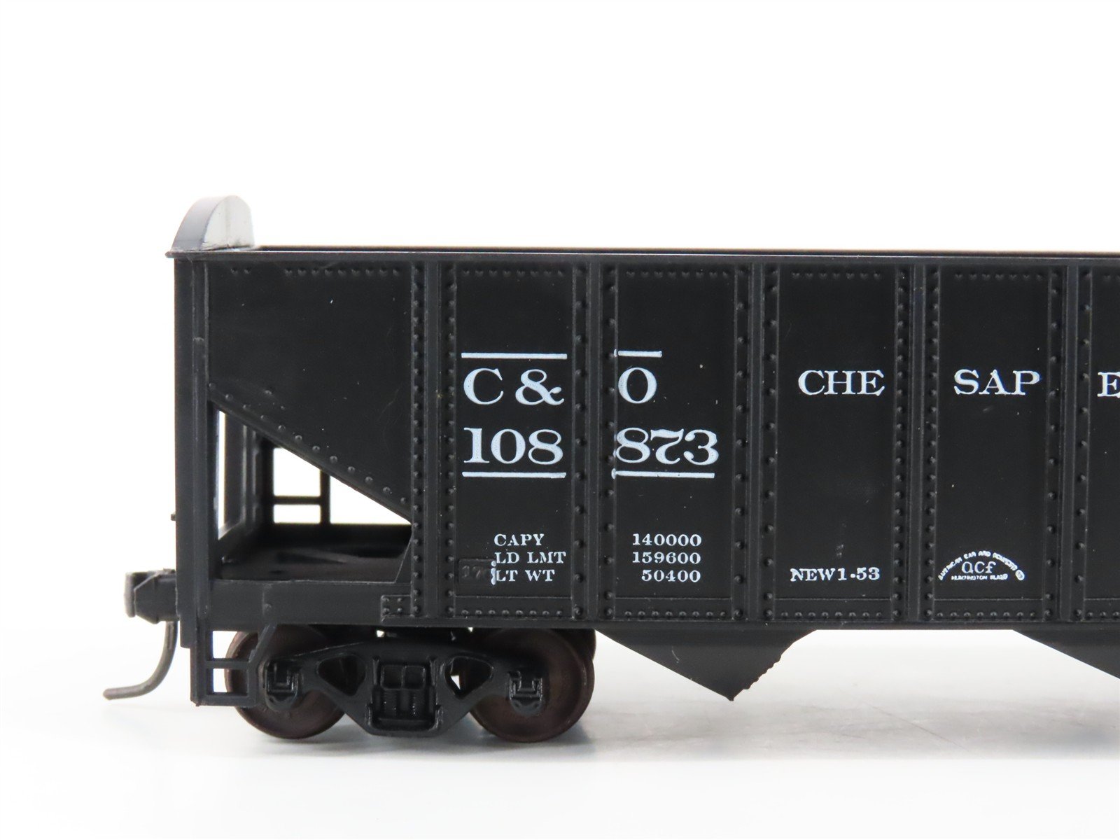 LOT of 2 HO Scale Roundhouse 1499 C&O Progress 3-Bay Open Hopper - Upgraded