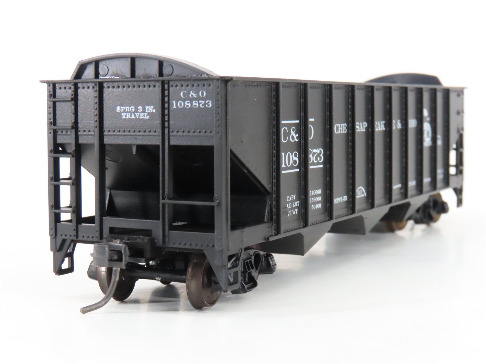 LOT of 2 HO Scale Roundhouse 1499 C&O Progress 3-Bay Open Hopper - Upgraded