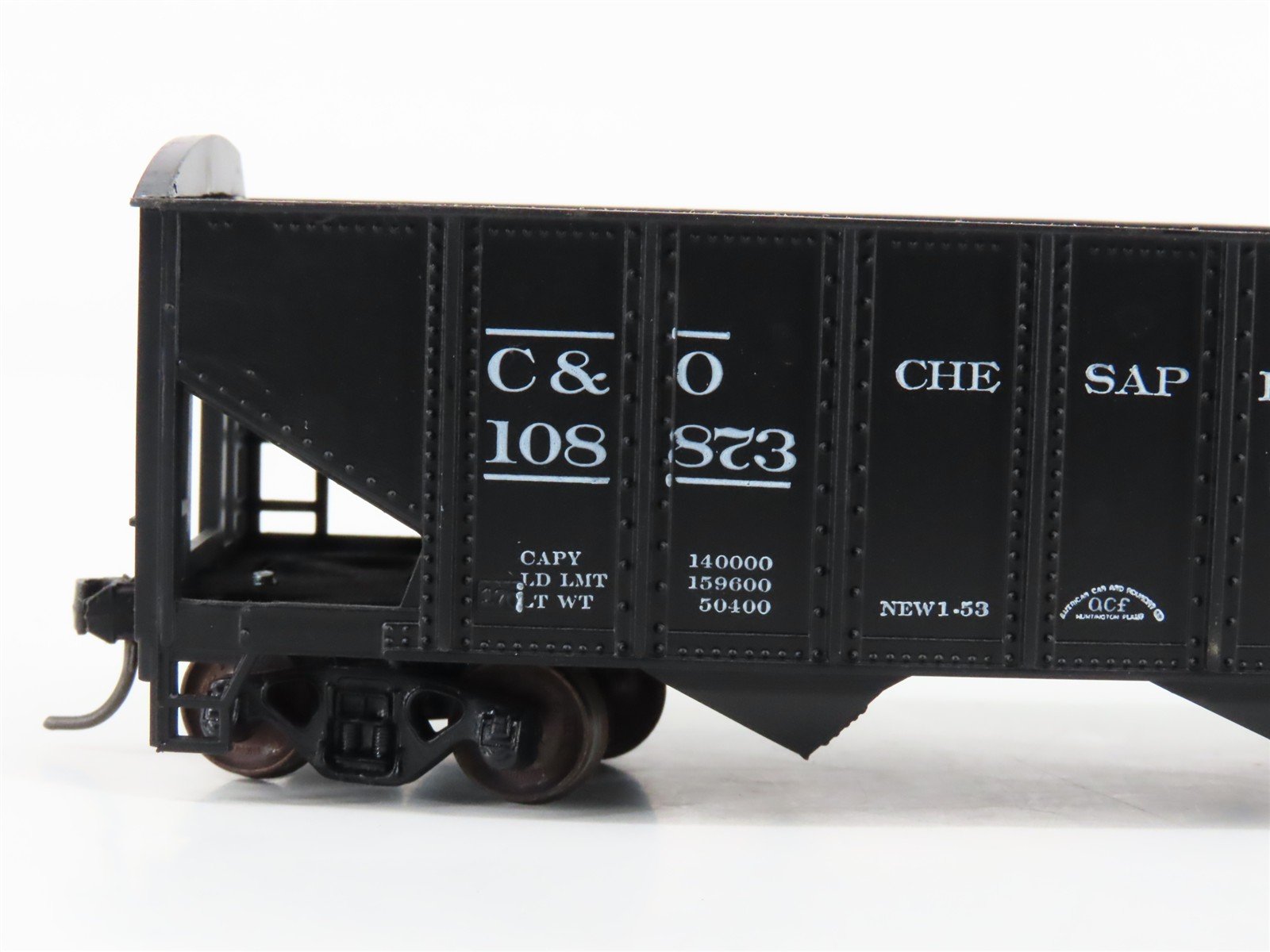 LOT of 2 HO Scale Roundhouse 1499 C&O Progress 3-Bay Open Hopper - Upgraded