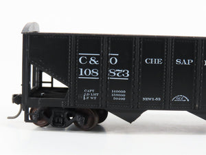 LOT of 2 HO Scale Roundhouse 1499 C&O Progress 3-Bay Open Hopper - Upgraded