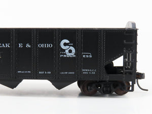 LOT of 2 HO Scale Roundhouse 1499 C&O Progress 3-Bay Open Hopper - Upgraded