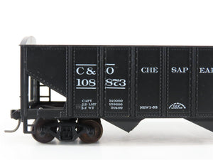LOT of 2 HO Scale Roundhouse 1499 C&O Progress 3-Bay Open Hopper - Upgraded
