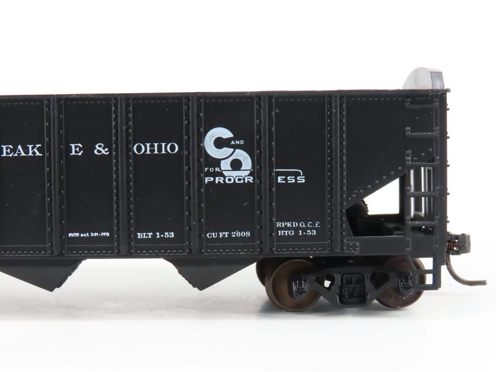 LOT of 2 HO Scale Roundhouse 1499 C&O Progress 3-Bay Open Hopper - Upgraded