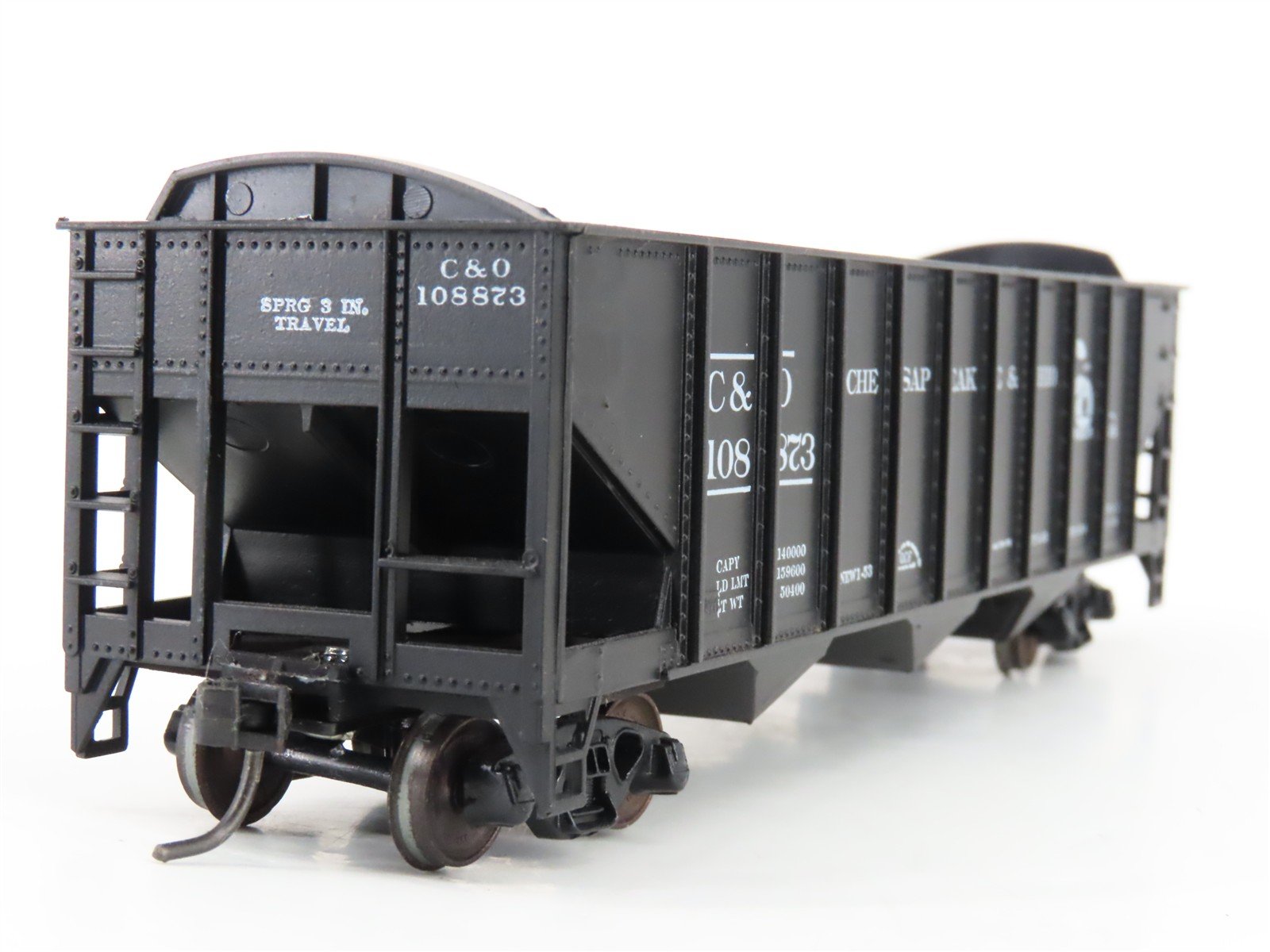 LOT of 2 HO Scale Roundhouse 1499 C&O Progress 3-Bay Open Hopper - Upgraded