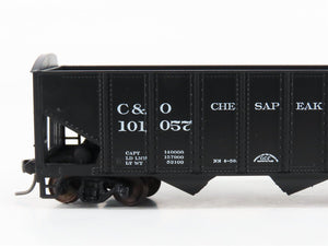 LOT of 2 HO Scale Roundhouse 1499 C&O Progress 3-Bay Open Hopper - Upgraded