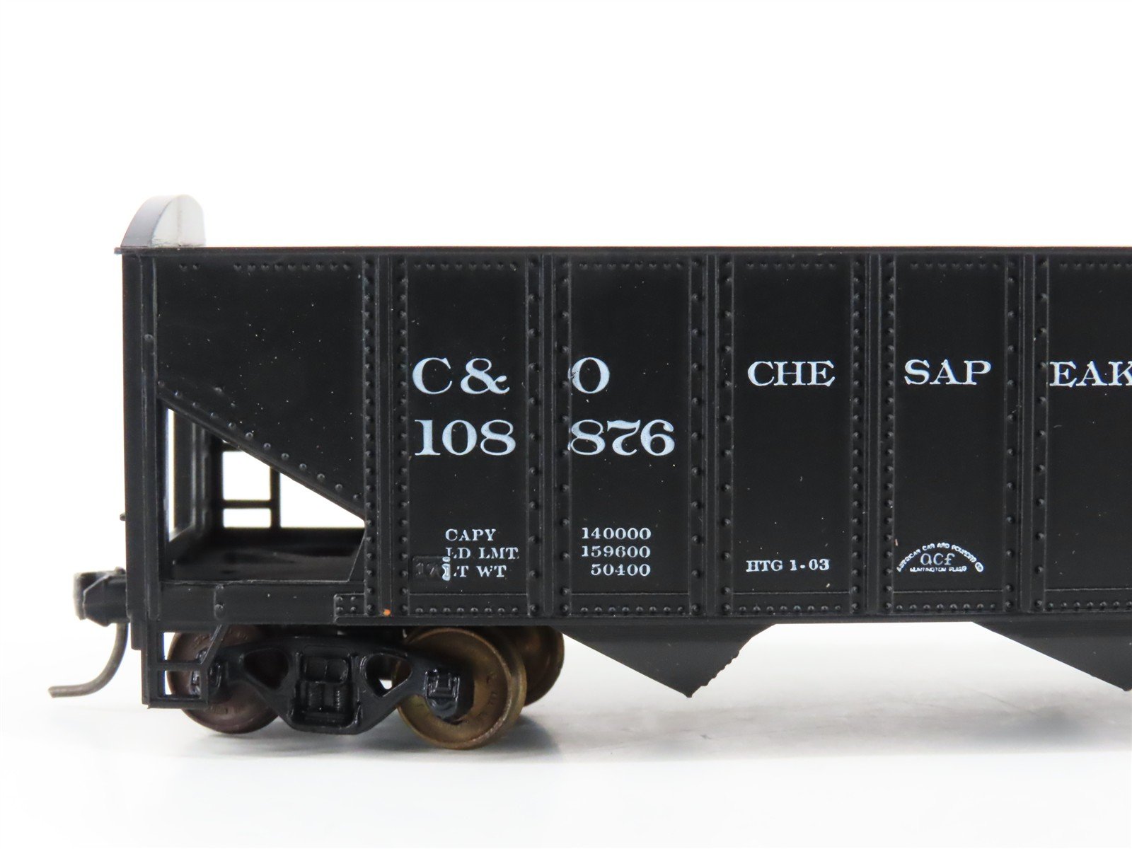 LOT of 2 HO Scale Roundhouse 1499 C&O Progress 3-Bay Open Hopper - Upgraded