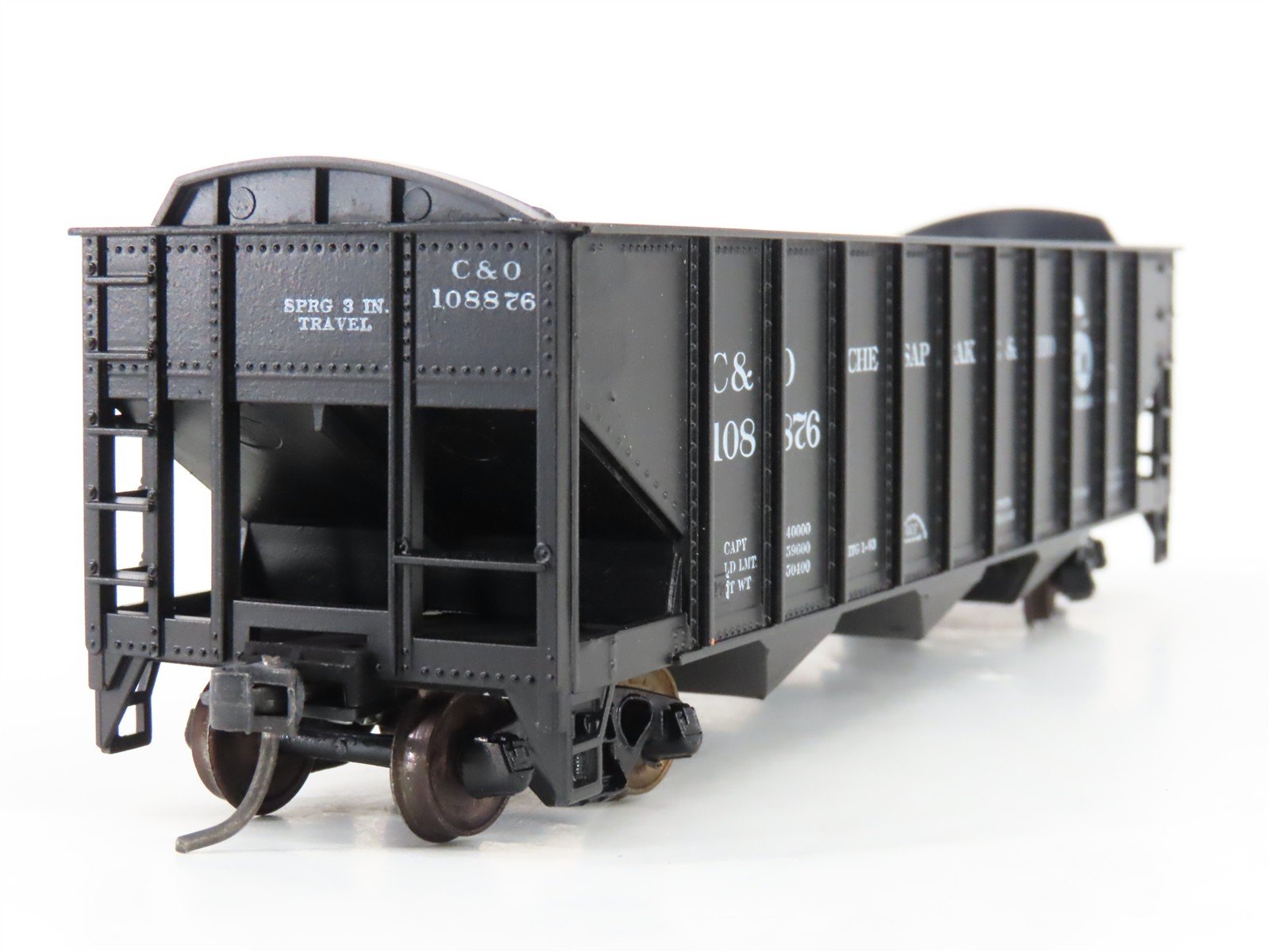 LOT of 2 HO Scale Roundhouse 1499 C&O Progress 3-Bay Open Hopper - Upgraded