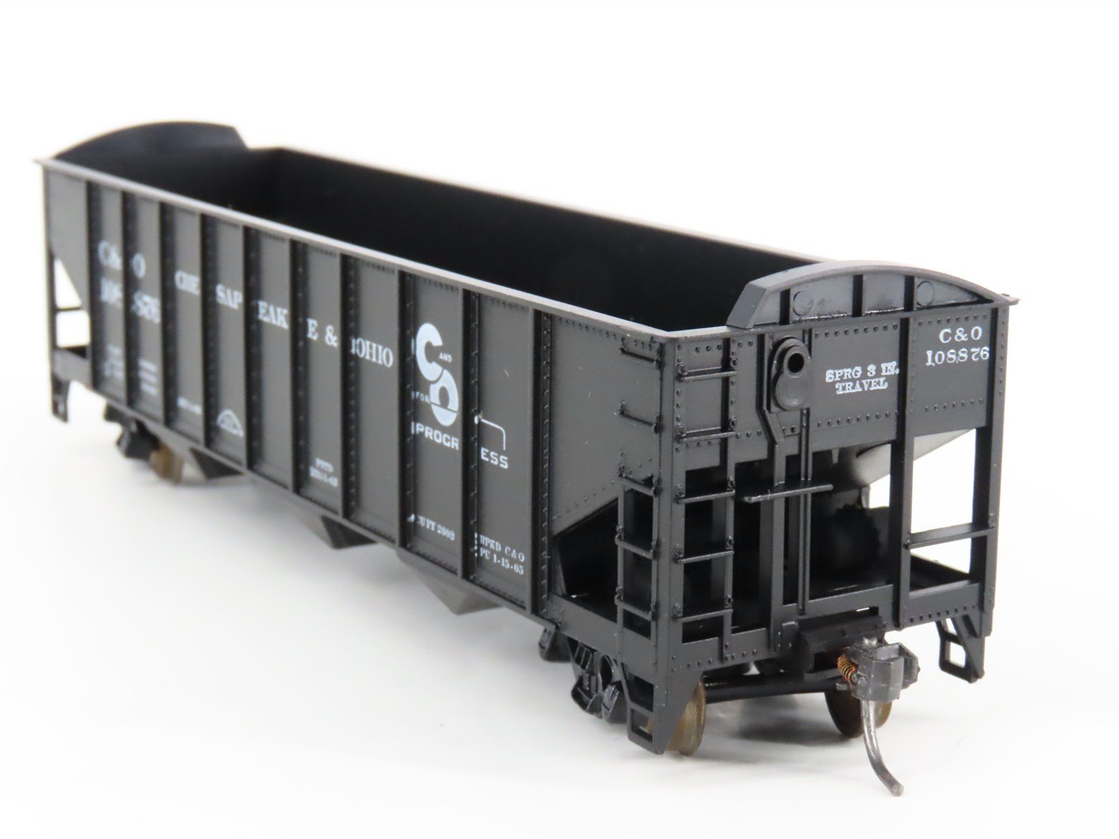 LOT of 2 HO Scale Roundhouse 1499 C&O Progress 3-Bay Open Hopper - Upgraded