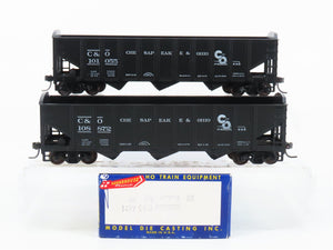 LOT of 2 HO Scale Roundhouse 1499 C&O Progress 3-Bay Open Hopper - Upgraded