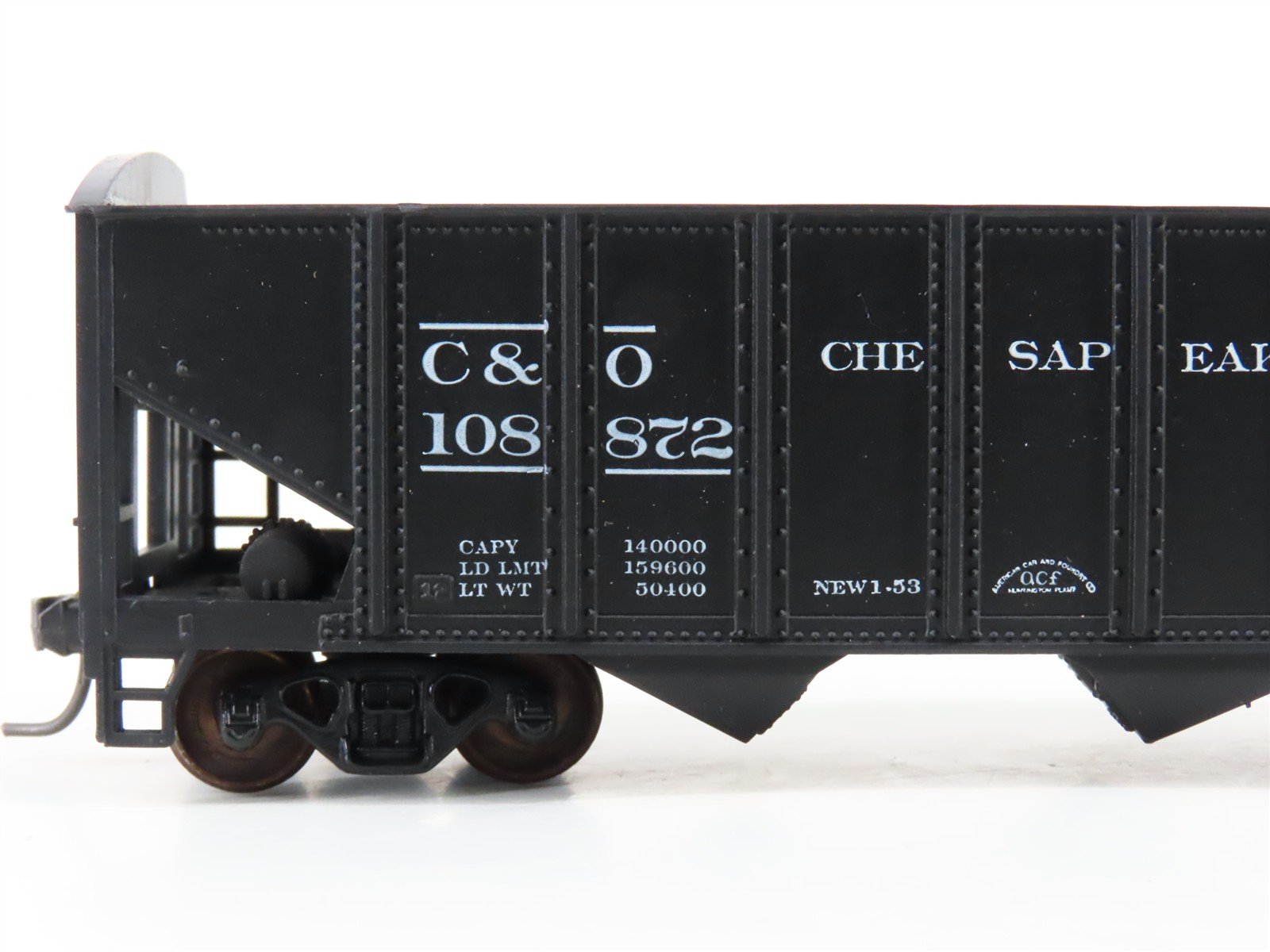 LOT of 2 HO Scale Roundhouse 1499 C&O Progress 3-Bay Open Hopper - Upgraded