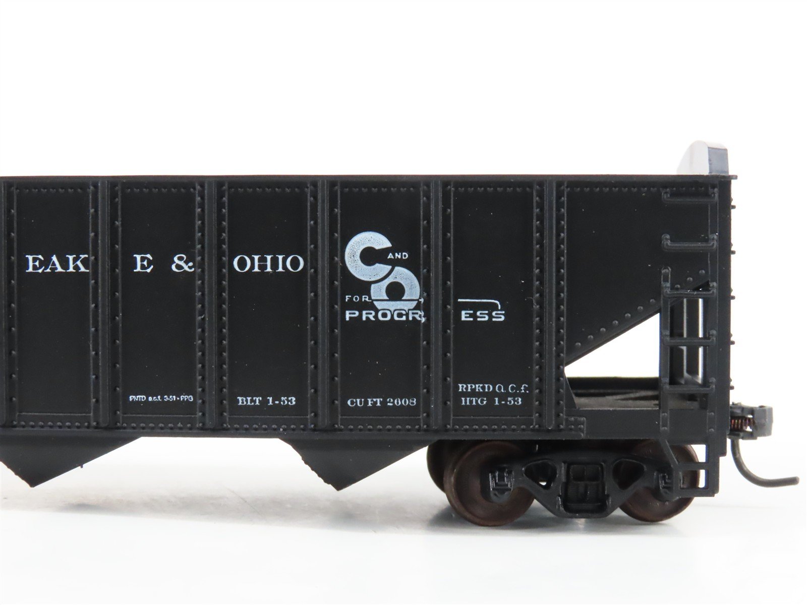 LOT of 2 HO Scale Roundhouse 1499 C&O Progress 3-Bay Open Hopper - Upgraded