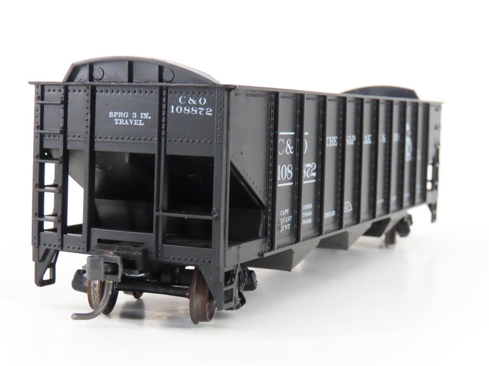LOT of 2 HO Scale Roundhouse 1499 C&O Progress 3-Bay Open Hopper - Upgraded