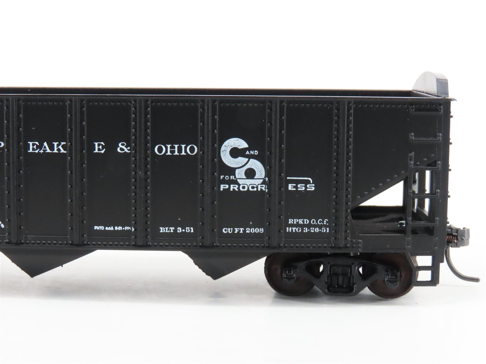 LOT of 2 HO Scale Roundhouse 1499 C&O Progress 3-Bay Open Hopper - Upgraded