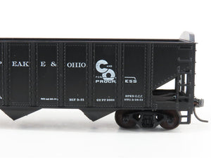 LOT of 2 HO Scale Roundhouse 1499 C&O Progress 3-Bay Open Hopper - Upgraded