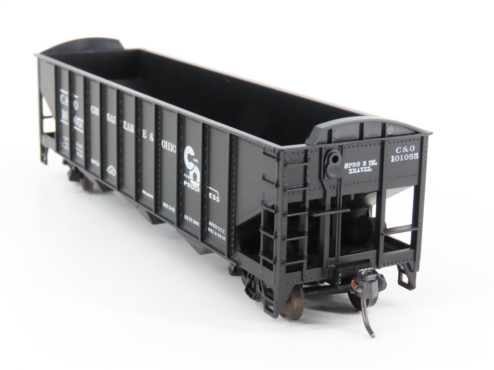 LOT of 2 HO Scale Roundhouse 1499 C&O Progress 3-Bay Open Hopper - Upgraded