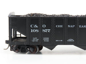 LOT of 2 HO Roundhouse 1499 C&O Progress 3-Bay Hopper w/ Coal Load - Upgraded