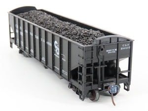 LOT of 2 HO Roundhouse 1499 C&O Progress 3-Bay Hopper w/ Coal Load - Upgraded
