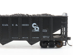 LOT of 2 HO Roundhouse 1499 C&O Progress 3-Bay Hopper w/ Coal Load - Upgraded