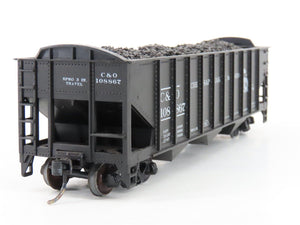 LOT of 2 HO Roundhouse 1499 C&O Progress 3-Bay Hopper w/ Coal Load - Upgraded