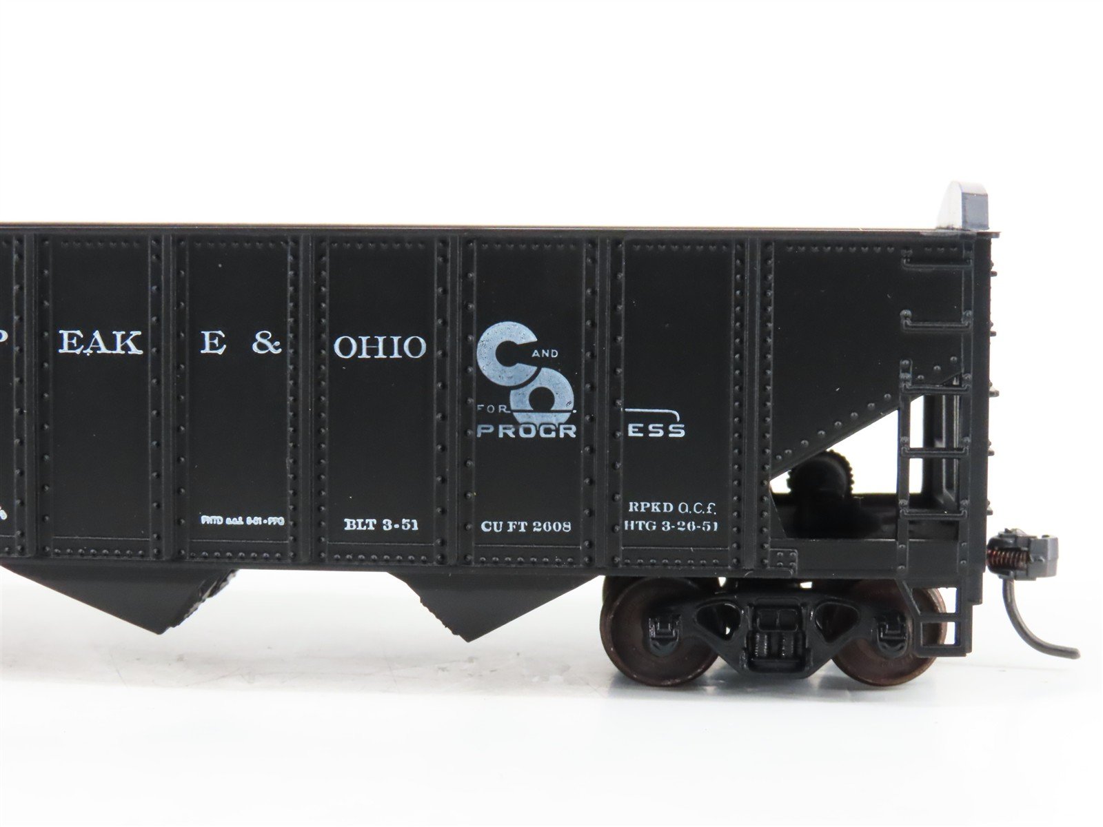 LOT of 2 HO Scale Roundhouse 1499 C&O Progress 3-Bay Open Hopper - Upgraded