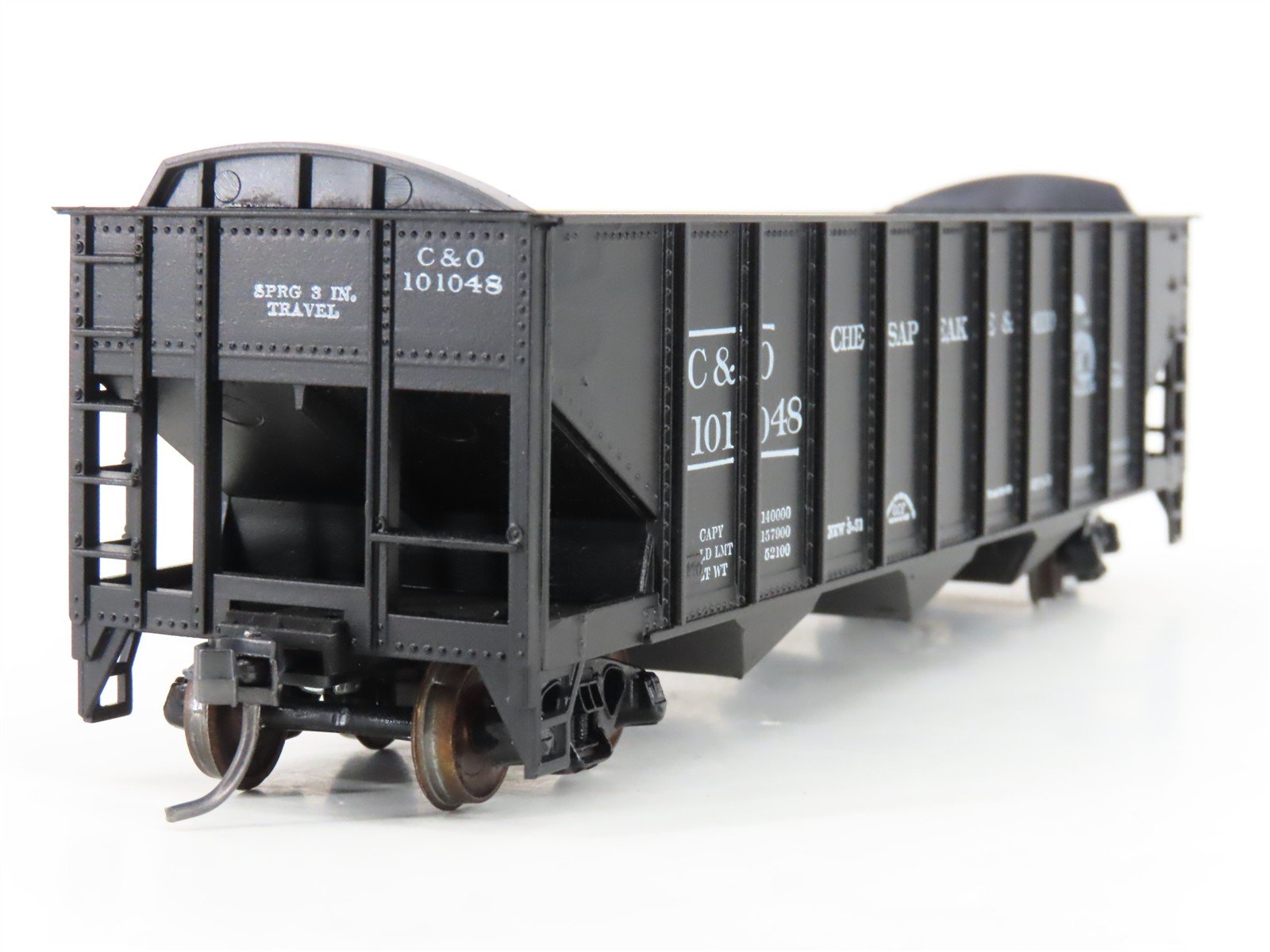 LOT of 2 HO Scale Roundhouse 1499 C&O Progress 3-Bay Open Hopper - Upgraded